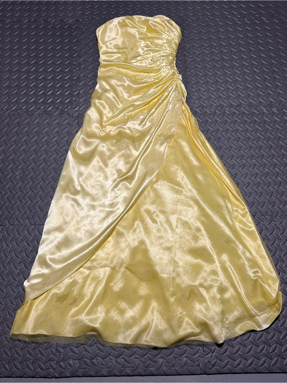 Y2K Jump Apparel Canary Yellow Strapless Homecoming Prom Dress Size 3/4